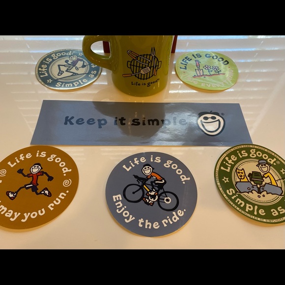 Life Is Good Mug And 6 Assorted Stickers. - Picture 6 of 6